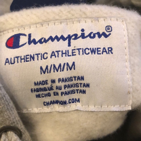 Champion Men's 3D Floss Weave Grey Hoodie - Picture 5 of 6